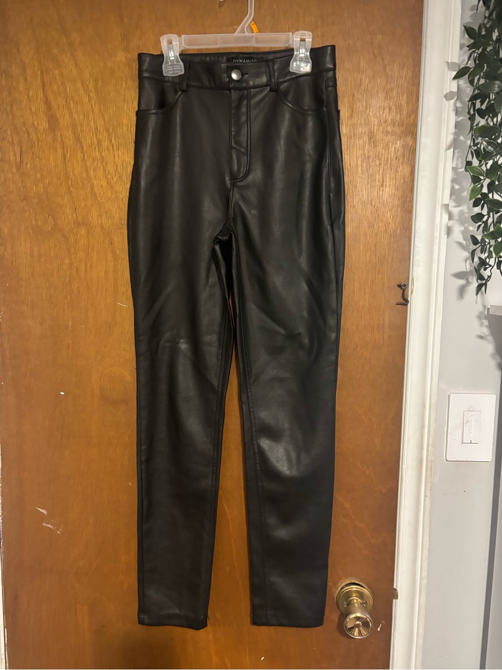 Black Faux Leather women’s Slim Fit Pants